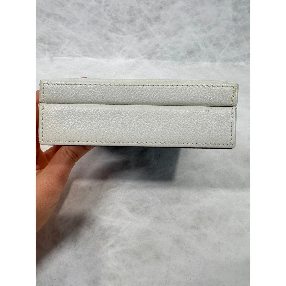 Nordstrom White Faux Leather Jewelry Box Rectangle Storage Case Valet Tray